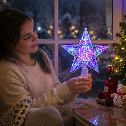Glowing Star Christmas Ornament – Light Up Hanging Tree Pendant for Festive Holiday Decorations and Seasonal Home Displays