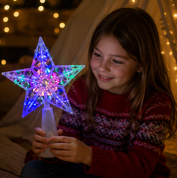 Glowing Star Christmas Ornament – Light Up Hanging Tree Pendant for Festive Holiday Decorations and Seasonal Home Displays