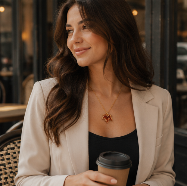 Gold Maple Leaf Pendant Necklace – Dainty Autumn Inspired Jewelry Gift for Thanksgiving, Halloween, Christmas and Everyday Elegance