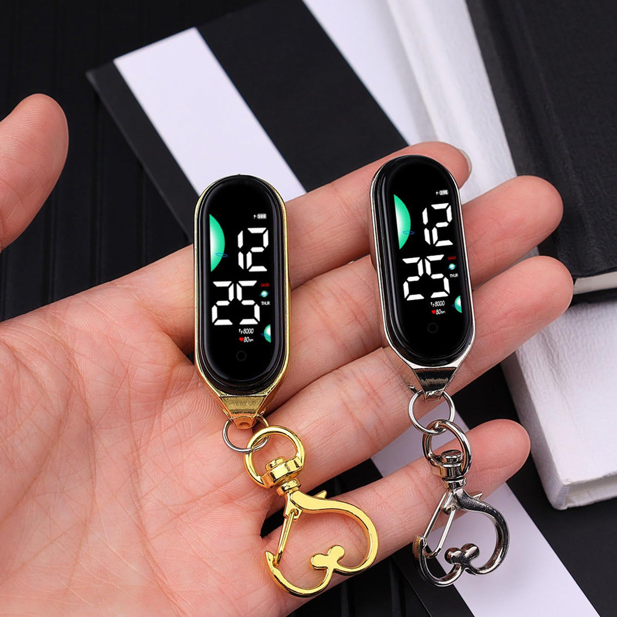 LED Digital Pocket Watch – Waterproof Electronic Hanging Watch with Luminous Display and Carabiner Clip for Kids, Adults and Outdoor Activities