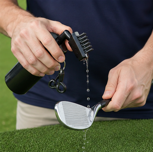 Golf Club Cleaner Brush - Leakproof Water Reservoir Groove Cleaning Tool for Golf Clubs, Irons and Precision Performance Maintenance