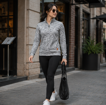 Half Zip Sweatshirt - Thick Pullover Hoodie with Turtleneck Design for Autumn Outdoor Wear and Casual Street Fashion