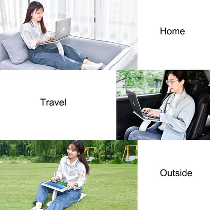 Portable Laptop Stand – Adjustable Multifunctional Notebook Desk with Cooling Vent, Foldable Design for MacBook, iPad, Bed Reading and Home Office Use