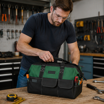 Heavy Duty Tool Bag-Large Capacity Wear Resistant Organizer for Portable Storage and Easy Tool Management