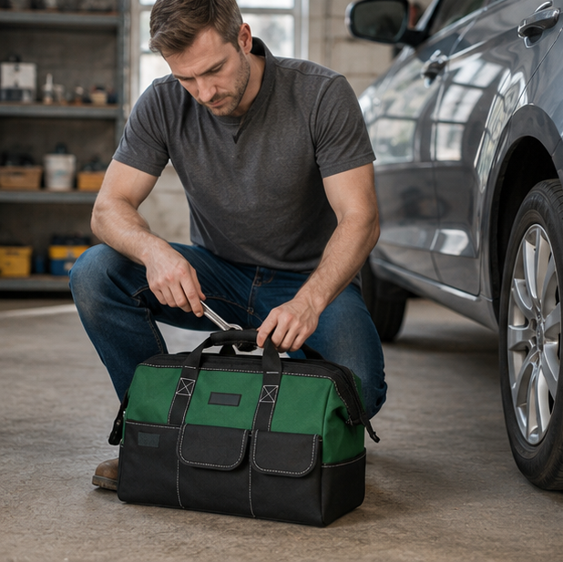 Heavy Duty Tool Bag-Large Capacity Wear Resistant Organizer for Portable Storage and Easy Tool Management