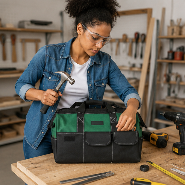 Heavy Duty Tool Bag-Large Capacity Wear Resistant Organizer for Portable Storage and Easy Tool Management