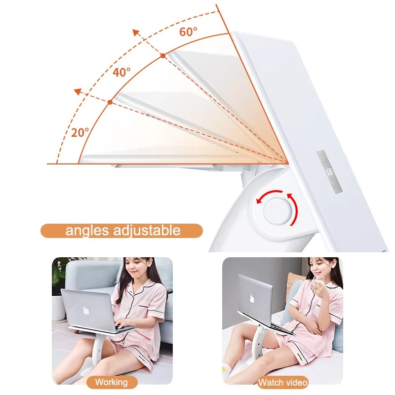 Portable Laptop Stand – Adjustable Multifunctional Notebook Desk with Cooling Vent, Foldable Design for MacBook, iPad, Bed Reading and Home Office Use