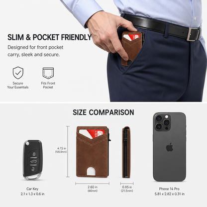 VaultGuard™ Leather RFID Pop-Up Wallet