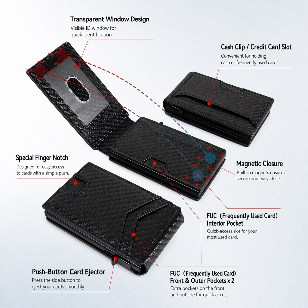 VaultGuard™ Leather RFID Pop-Up Wallet