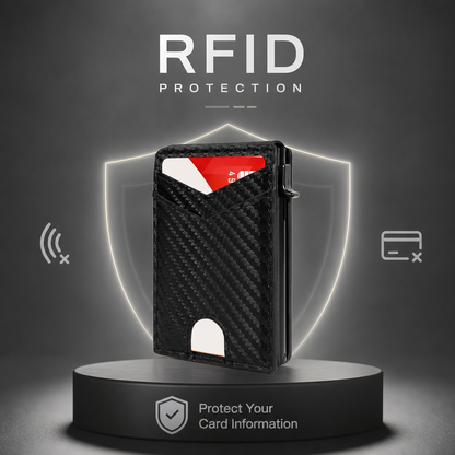 VaultGuard™ Leather RFID Pop-Up Wallet