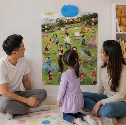 Interactive Alphabet Wall Chart - Electronic ABC Learning Poster for Toddlers Ages 2-5, Educational Play and Early Development