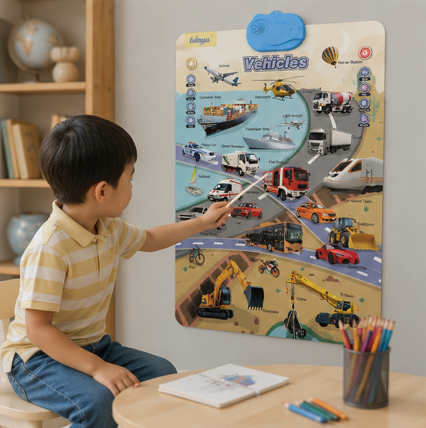 Interactive Alphabet Wall Chart - Electronic ABC Learning Poster for Toddlers Ages 2-5, Educational Play and Early Development