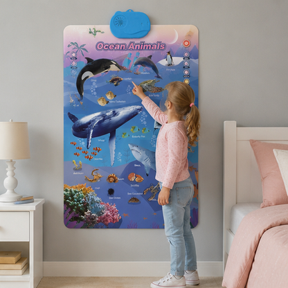 Interactive Alphabet Wall Chart - Electronic ABC Learning Poster for Toddlers Ages 2-5, Educational Play and Early Development