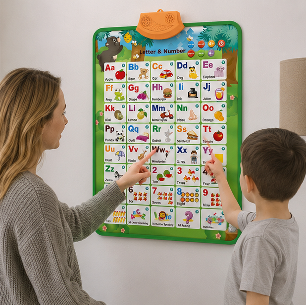 Interactive Alphabet Wall Chart - Electronic ABC Learning Poster for Toddlers Ages 2-5, Educational Play and Early Development