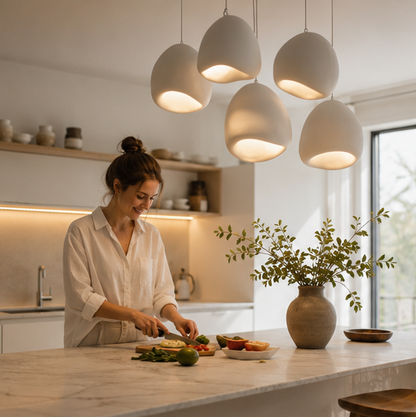 Japanese Wabi Sabi LED Chandelier-Modern Pendant Light for Dining Rooms Bedrooms and Designer Interior Decor