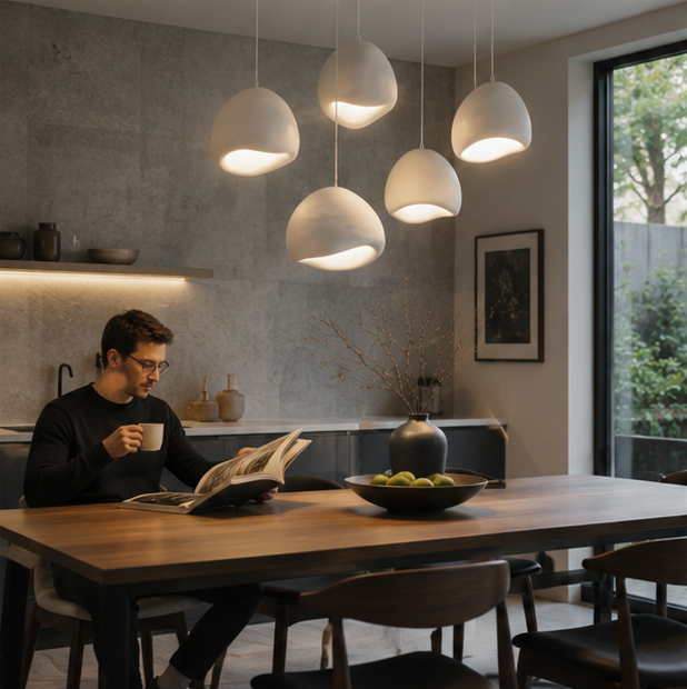 Japanese Wabi Sabi LED Chandelier-Modern Pendant Light for Dining Rooms Bedrooms and Designer Interior Decor