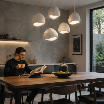 Japanese Wabi Sabi LED Chandelier-Modern Pendant Light for Dining Rooms Bedrooms and Designer Interior Decor