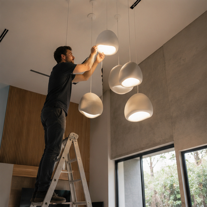 Japanese Wabi Sabi LED Chandelier-Modern Pendant Light for Dining Rooms Bedrooms and Designer Interior Decor