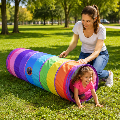 Kids Pop-Up Play Tent Set - Portable Crawling Tunnel and Ball Pool Playhouse for Indoor Outdoor Educational Fun