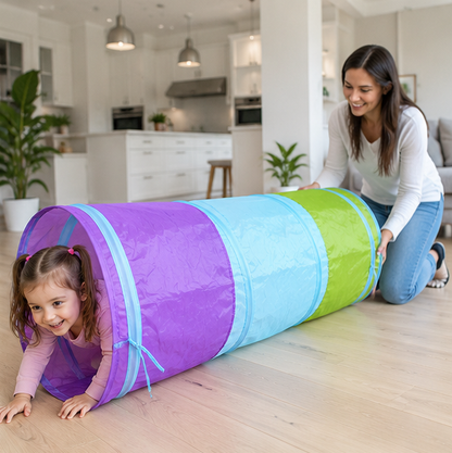 Kids Pop-Up Play Tent Set - Portable Crawling Tunnel and Ball Pool Playhouse for Indoor Outdoor Educational Fun
