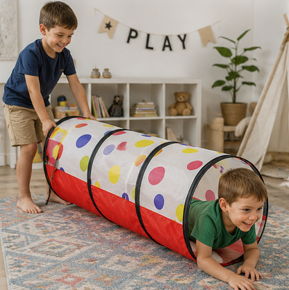 Kids Pop-Up Play Tent Set - Portable Crawling Tunnel and Ball Pool Playhouse for Indoor Outdoor Educational Fun