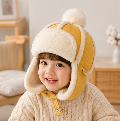 Kids Winter Bomber Hat – Plush Ear Protection Trapper Cap for Babies and Toddlers with Warm Outdoor Comfort