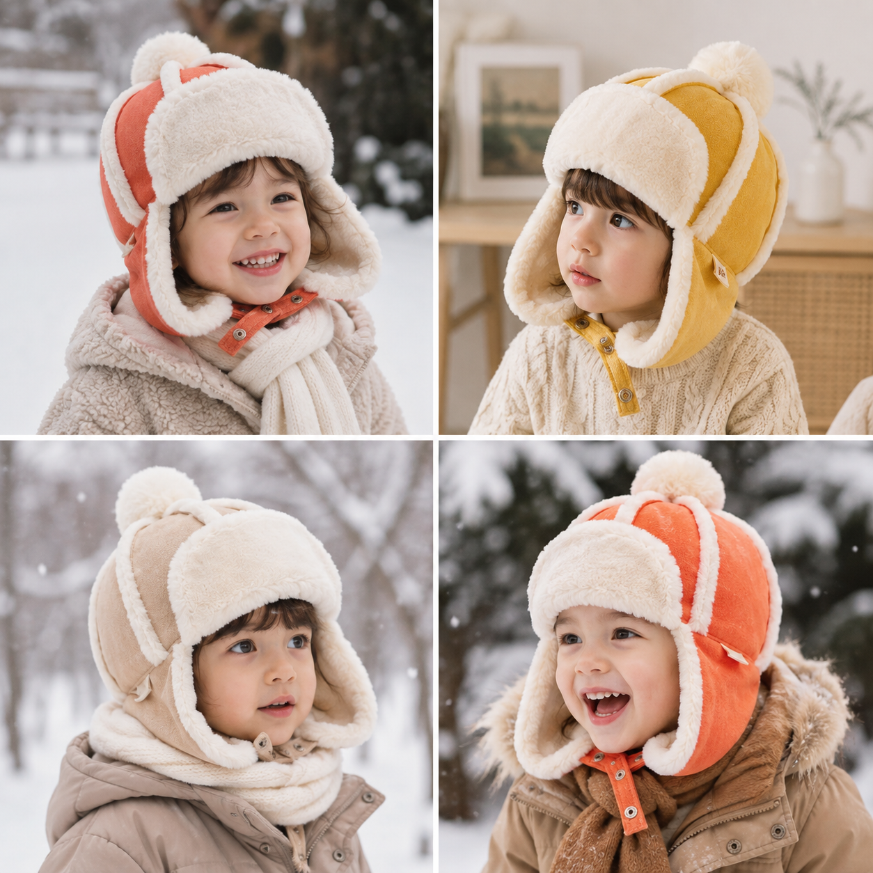 Kids Winter Bomber Hat – Plush Ear Protection Trapper Cap for Babies and Toddlers with Warm Outdoor Comfort