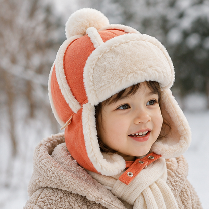 Kids Winter Bomber Hat – Plush Ear Protection Trapper Cap for Babies and Toddlers with Warm Outdoor Comfort