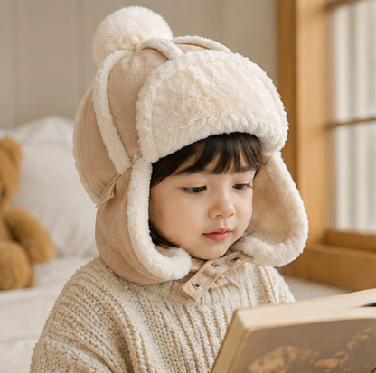Kids Winter Bomber Hat – Plush Ear Protection Trapper Cap for Babies and Toddlers with Warm Outdoor Comfort