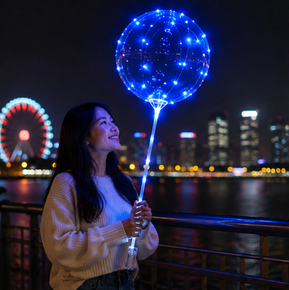 LED BoBo Balloon Set – Light Up Bubble Balloons with Flashing Handles for Christmas Parties, Birthdays and Event Decorations