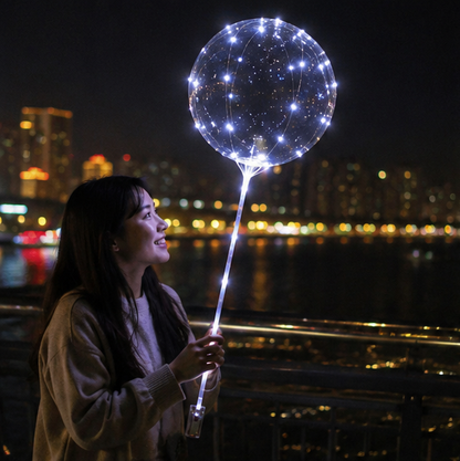 LED BoBo Balloon Set – Light Up Bubble Balloons with Flashing Handles for Christmas Parties, Birthdays and Event Decorations