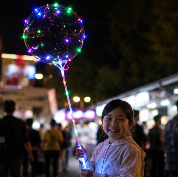 LED BoBo Balloon Set – Light Up Bubble Balloons with Flashing Handles for Christmas Parties, Birthdays and Event Decorations