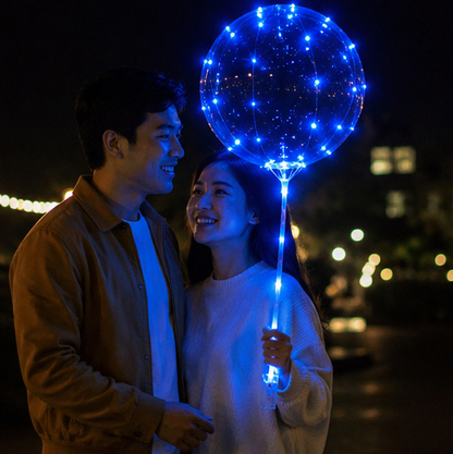 LED BoBo Balloon Set – Light Up Bubble Balloons with Flashing Handles for Christmas Parties, Birthdays and Event Decorations