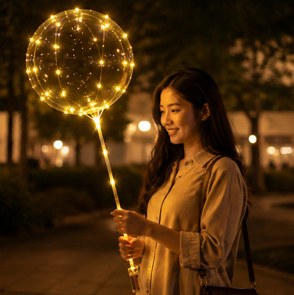 LED BoBo Balloon Set – Light Up Bubble Balloons with Flashing Handles for Christmas Parties, Birthdays and Event Decorations
