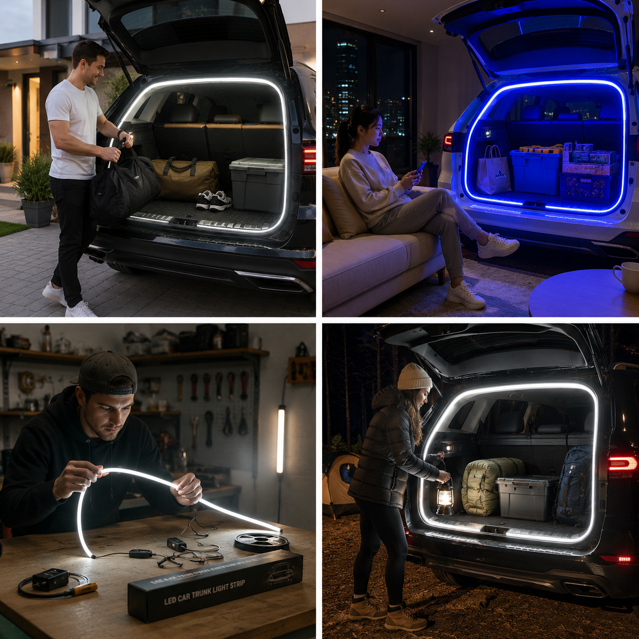 LED Car Trunk Light Strip - Automatic Sensor Tailgate Lighting for Interior Decoration, Enhanced Visibility and Stylish Ambience