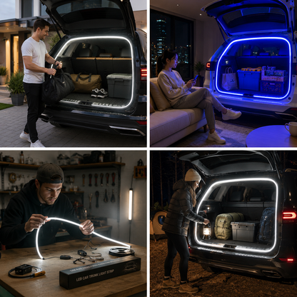 LED Car Trunk Light Strip - Automatic Sensor Tailgate Lighting for Interior Decoration, Enhanced Visibility and Stylish Ambience