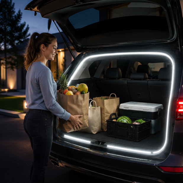 LED Car Trunk Light Strip - Automatic Sensor Tailgate Lighting for Interior Decoration, Enhanced Visibility and Stylish Ambience
