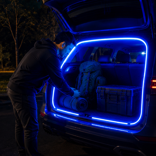 LED Car Trunk Light Strip - Automatic Sensor Tailgate Lighting for Interior Decoration, Enhanced Visibility and Stylish Ambience