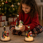 LED Christmas Country Statue – Cute Lighted Holiday Table Ornament for Festive Home Decor, Mantels, Shelves and Memorable Christmas Gift Giving