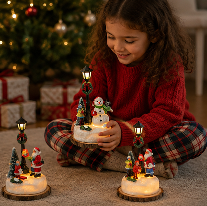 LED Christmas Country Statue – Cute Lighted Holiday Table Ornament for Festive Home Decor, Mantels, Shelves and Memorable Christmas Gift Giving
