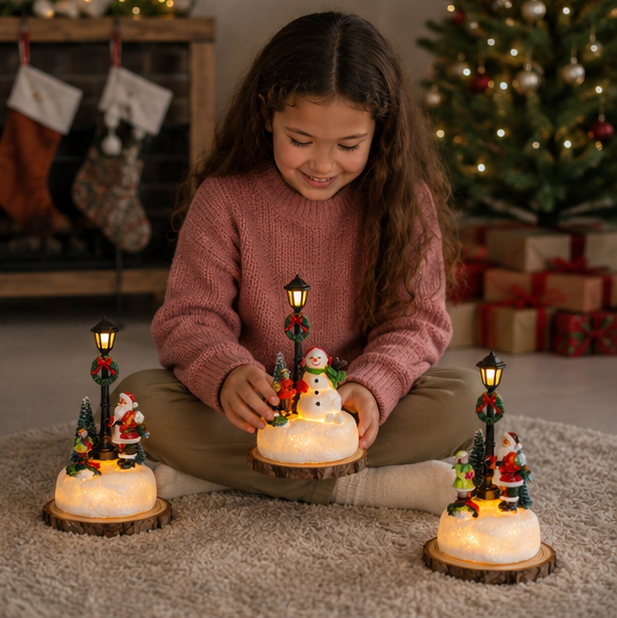 LED Christmas Country Statue – Cute Lighted Holiday Table Ornament for Festive Home Decor, Mantels, Shelves and Memorable Christmas Gift Giving