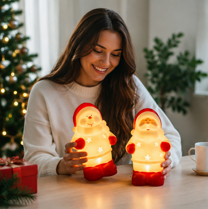 LED Christmas Night Light – Cute Santa and Snowman Bedside Lamp for Kids Bedrooms and Holiday Home Decor