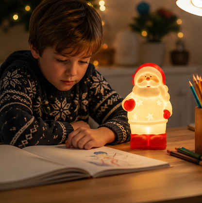 LED Christmas Night Light – Cute Santa and Snowman Bedside Lamp for Kids Bedrooms and Holiday Home Decor