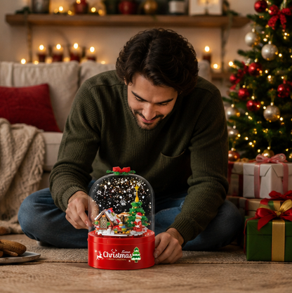 LED Crystal Christmas Tree Building Set – Rotating Musical DIY Holiday Model for Family Display and Christmas Gifts