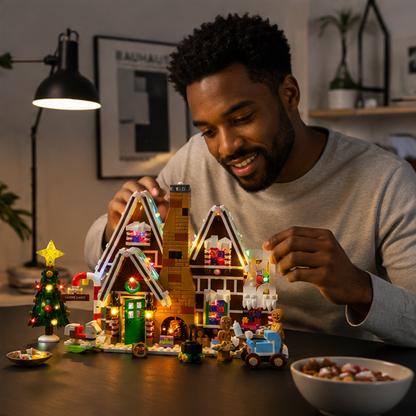 LED Light Kit for LEGO Gingerbread House – Decorative Christmas Lighting Upgrade Compatible with Building Block Display Models