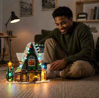 LED Light Kit for LEGO Gingerbread House – Decorative Christmas Lighting Upgrade Compatible with Building Block Display Models