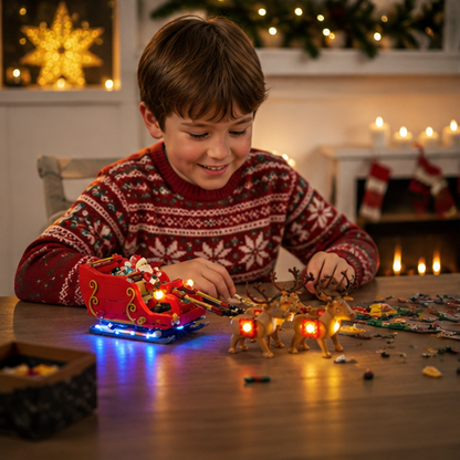 LED Light Kit for LEGO Santa's Sleigh – Decorative Lighting Upgrade for Christmas Building Block Display Models