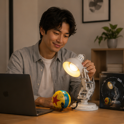 LED Light Kit for Pixar Luxo Jr Model-Decorative Lighting Upgrade Compatible with Building Block Displays