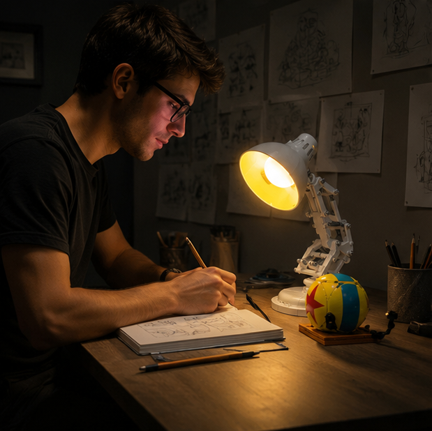 LED Light Kit for Pixar Luxo Jr Model-Decorative Lighting Upgrade Compatible with Building Block Displays