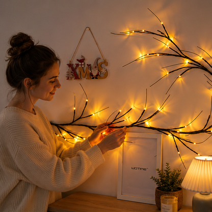 LED Maple Vine Fairy Lights – Battery Powered Decorative Branch String Lights for Christmas, Thanksgiving and Cozy Home Ambience